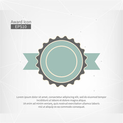 award icon isolated. vector infographic sign for the first place. grey and blue circle symbol with r