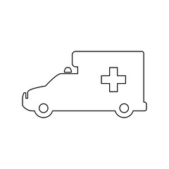 Poster - Ambulance emergency vehicle icon vector illustration graphic design