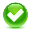 Validate icon glassy green round button