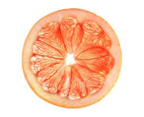 Poster - Slice of delicious citrus fruit on white background