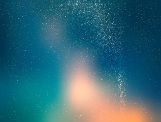 Wall Mural - starry sky illustration, stars and milky way on colored night sky with clusters of stars