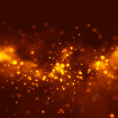 Wall Mural - colored red and gold galaxy clouds with stars and nebula. stars in night sky background