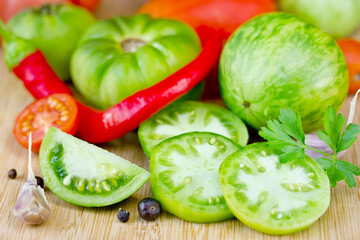 Wall Mural - Fresh green tomatoes