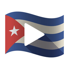 Canvas Print - Isolated Cuba flag with a play sign