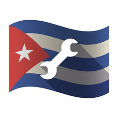 Canvas Print - Isolated Cuba flag with a wrench