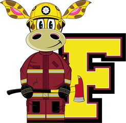 Wall Mural - F is for Fireman - Giraffe