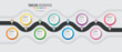 Navigation map infographic 8 steps timeline concept. Winding roa