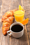 Fototapeta Mapy - coffee,croissant and orange juice