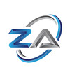 Simple initial letter logo modern swoosh ZA