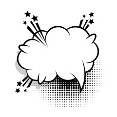 Wall Mural - cloud empty white comic book text balloon pop art. bubble icon speech phrase. cartoon funny label ta