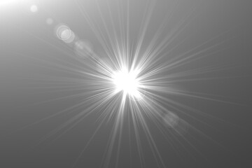 Wall Mural - lens flare light over black background.