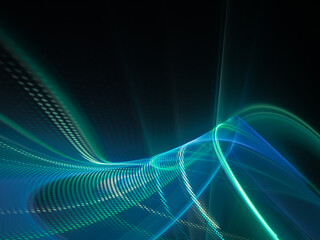 Wall Mural - abstract background element. fractal graphics series. three-dimensional composition of glowing lines