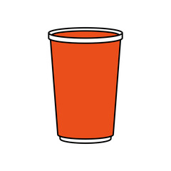 Canvas Print - Orange cup over white background. Vector illustration.