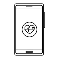 Poster - smartphone with cardio app vector illustration design