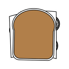 Sticker - Flat line sandwich over white background. Vector illustration.