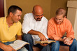 Men's Group Bible Study. Multicultural small group.