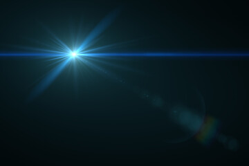 Wall Mural - lens flare light over black background. easy to add overlay or screen filter over photos