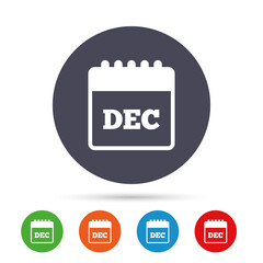 Calendar sign icon. December month symbol.