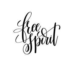 Wall Mural - free spirit black and white hand lettering inscription