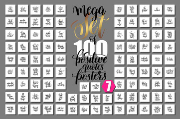 Wall Mural - mega set of 100 positive quotes posters