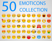 Set Of Emoticons, Emoji Isolated On White Background. Vector Illustration