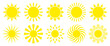 10 Yellow Sun Icons Graphic