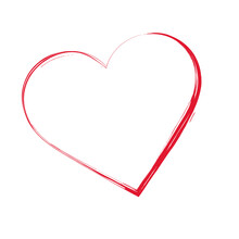 Valentine's Day Red Heart. Hand Drawn. Vector