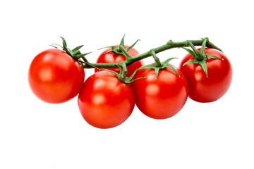 Cherry tomatoes isolated over white background