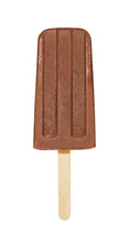 Chocolate Pudding Popsicle Or Fudgesicle On White Background