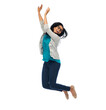 © Syda Productions - smiling young indian woman jumping in air