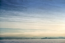 Landscape, Winter Morning Ladoga Lake, Russia.