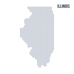 Canvas Print - Vector pixel map State of Illinois isolated on white background