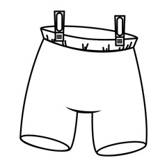 Wall Mural - shorts hanging in the laundry vector illustration design