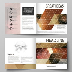 Wall Mural - business templates for square design bi fold brochure, flyer, booklet. leaflet cover, abstract vecto