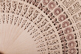 Fototapeta  - Wooden fan close-up geometric pattern