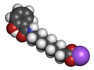 Poster - Sodium salcaprozate (SNAC, sodium N-[8-(2-hydroxybenzoyl)amino] caprylate) oral absorption promoter. Used to increase the bioavailability of macromolecules, including heparin and peptide drugs.