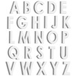 © Evgeniy Zimin - White 3d letters english alphabet. Volumetric font. Vector illustration