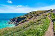 Looking east on the Souith West Coastal Footpath towards Hor Point near St Ives, Cornwall, UK.