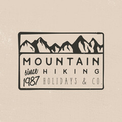 Wall Mural - Mountain hiking logotypes in retro style vintage