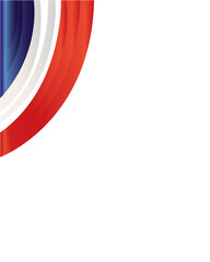 Wall Mural - French flag wave pattern on white background with copy space for text.