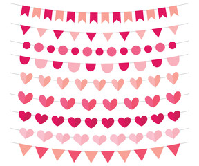 Poster - Pink and red hearts and flags