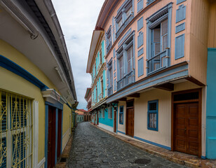 Sticker - Buildings of Las Penas District on the base of Santa Ana Hill - Guayaquil, Ecuador