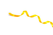 The Spiral Yellow Ribbon Isolated On White Background.