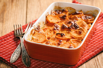 Vegetarian food - sweet potato casserole.