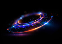 Abstract Background. Luminous Swirl. Elegant Glowing Circle. Bright Spiral. Glow Ribbon. Empty Space. .Sparkling Particle. Space Tunnel. Glossy Orbit. Colorful Ellipse. Glint Galaxy. Oval Stage