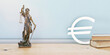 Lady Justice Statue with european euro currency symbol
