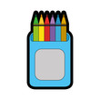 cup with colors pencils icon over white background vector illustration
