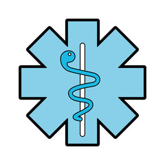 Sticker - blue caduceus medical shield vector graphic design