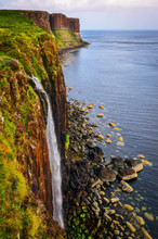 Kilt Rock Coastline Cliff In Scottish Highlands, Scotland