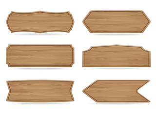 Sticker - Vector shapes wooden sign board